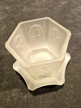 Vintage Fairy Lamp Bottom - Oriental Pagoda Frosted Glass